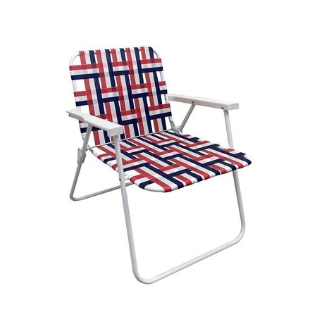 SEASONAL TRENDS Folding Web Chair, 3071 in W, 2362 in D, 2283 in H, 250 lbs Capacity, Steel Frame AC4007-RED